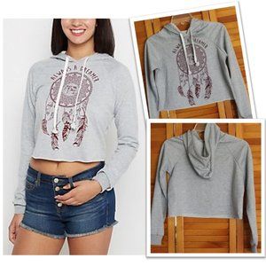 3/$10 Rue 21 Boho Dream Catcher Crop Sweatshirt Hoodie - Size XS